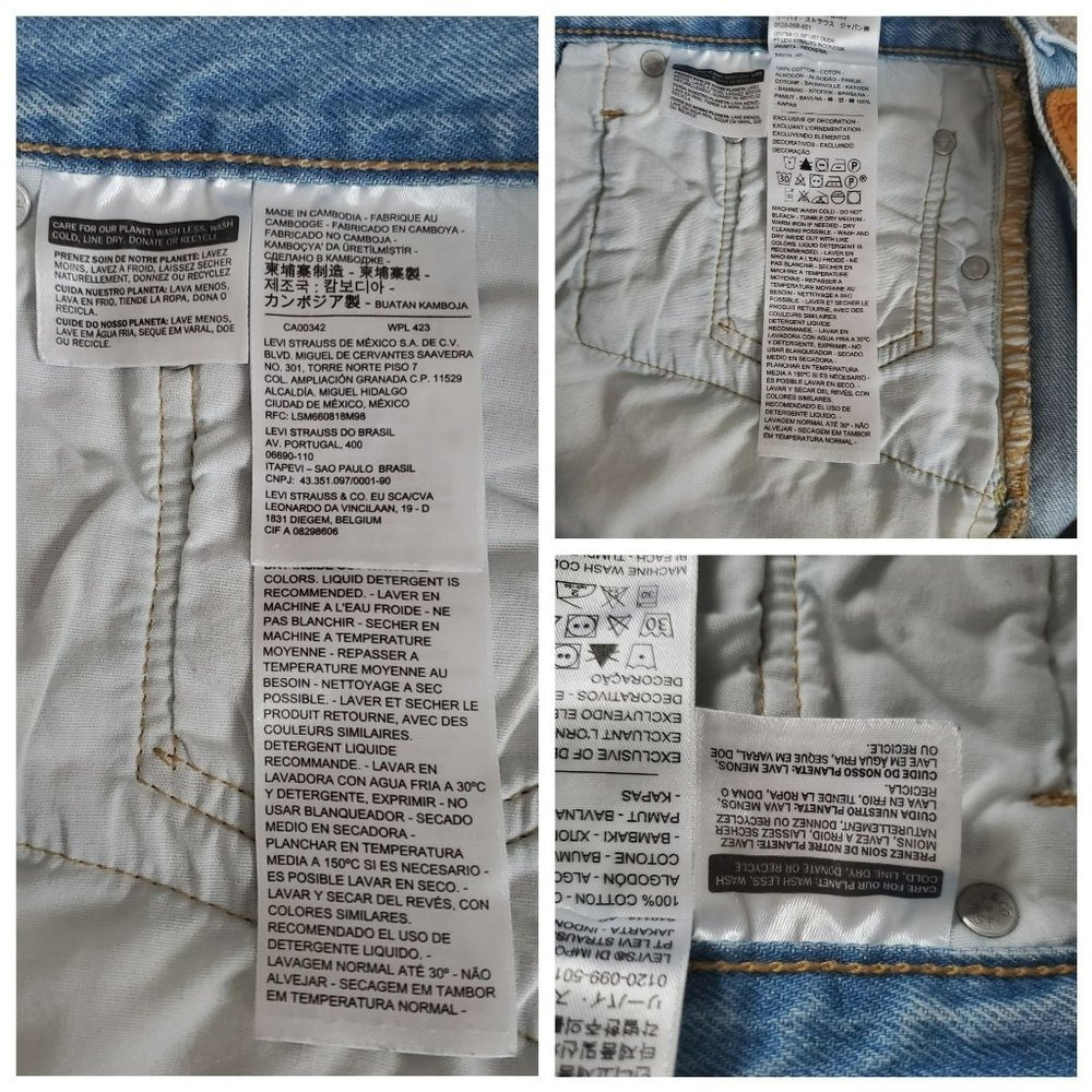 Levi's Premium Women's 501 Button Fly Cut-Off Denim Jean Short Blue Size W33 - Picture 8 of 11